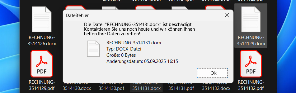 Dialogbox Dateifehler